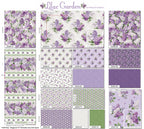Northcott - Lilac Border Stripe (Lilac Garden) 25395-91