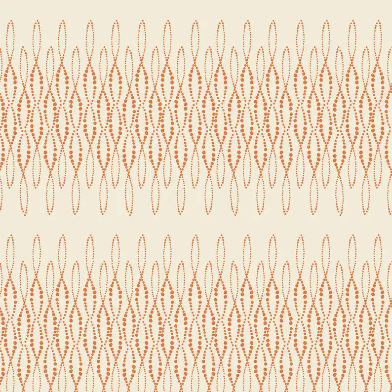 Benartex Fabric - Loopy Lace Terracotta Natural (Modern Vintage: Treasured)