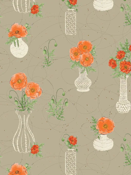 Benartex Fabric - Heirloom Treasures Taupe (Modern Vintage: Treasured)