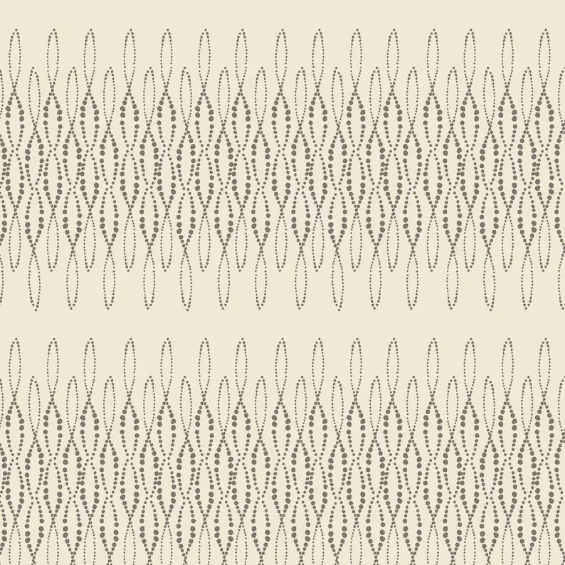 Benartex Fabric - Loopy Lace Grey/Natural (Modern Vintage: Treasured)