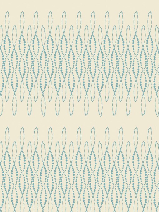Benartex Fabric - Loopy Lace Aqua/Natural (Modern Vintage: Treasured)