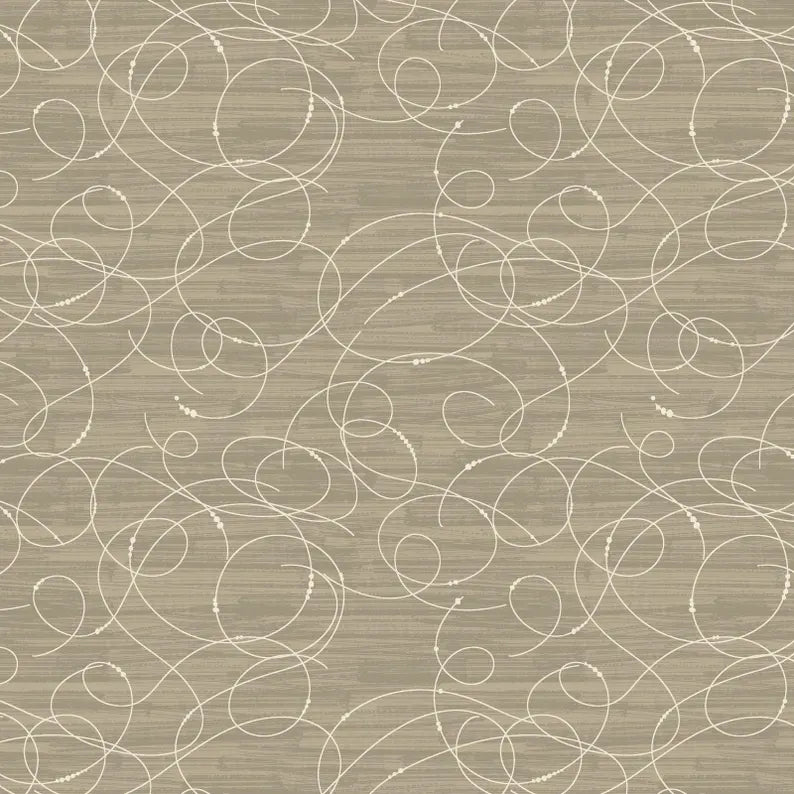 Benartex Fabric - Etched Glass Taupe (Modern Vintage: Treasured)