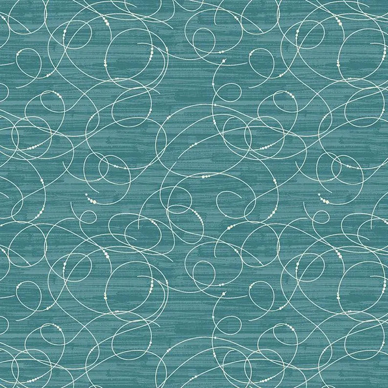 Benartex Fabric - Etched Glass Dark Teal (Modern Vintage: Treasured)