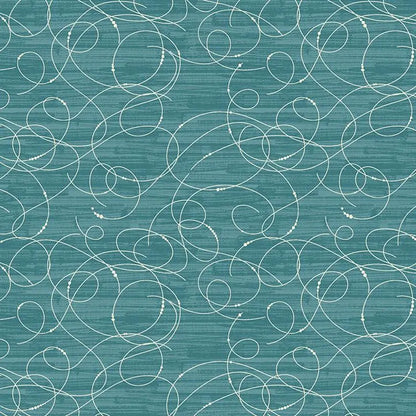 Benartex Fabric - Etched Glass Dark Teal (Modern Vintage: Treasured)