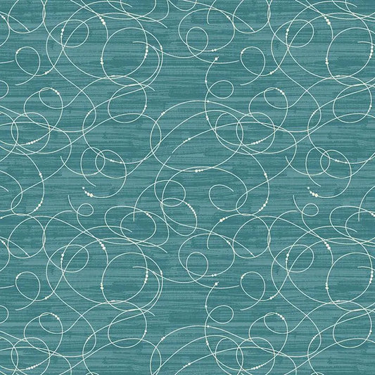 Benartex Fabric - Etched Glass Dark Teal (Modern Vintage: Treasured)
