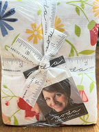 Packaged fabric with floral pattern and Moda label. Fat quarter bundle is sold by Sewing Bee Studio.