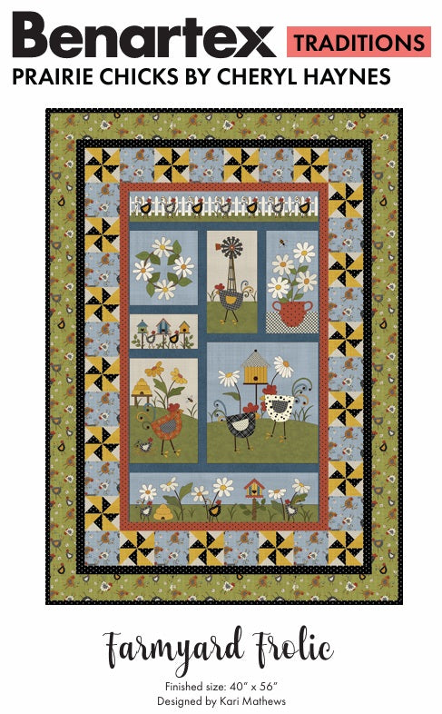 Benartex - Prairie Chicks Stripe Blue/Multi (Prairie Chicks) 16753-55