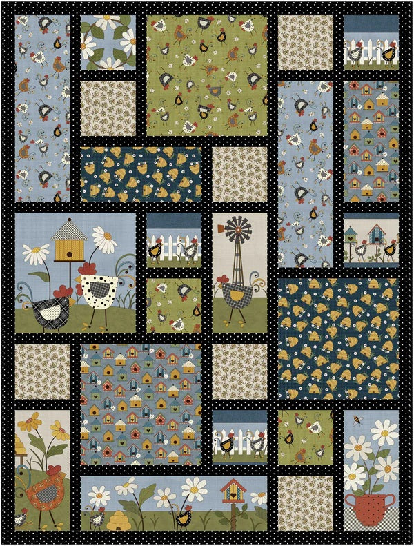 Benartex - Tossed Jacobean Light Sage (Prairie Chicks) 03114-04