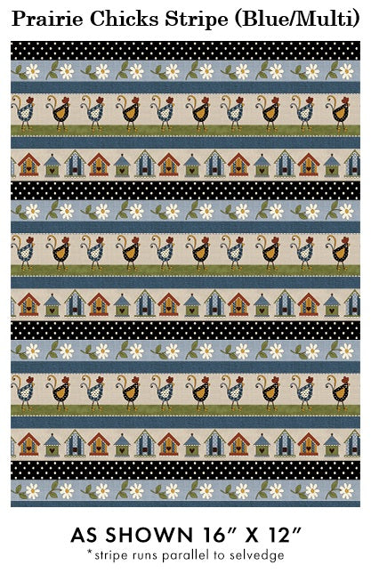 Benartex - Prairie Chicks Stripe Blue/Multi (Prairie Chicks) 16753-55