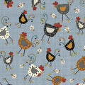Benartex - Chicken Dance Blue (Prairie Chicks) 16754-54