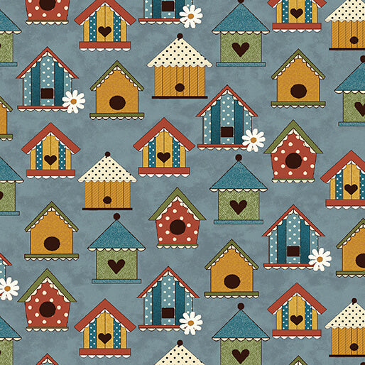 Benartex - Tweet House Blue (Prairie Chicks) 16756-54
