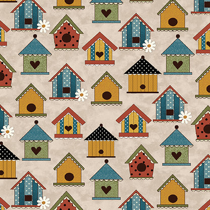 Benartex Fabric - Tweet House Natural (Prairie Chicks)