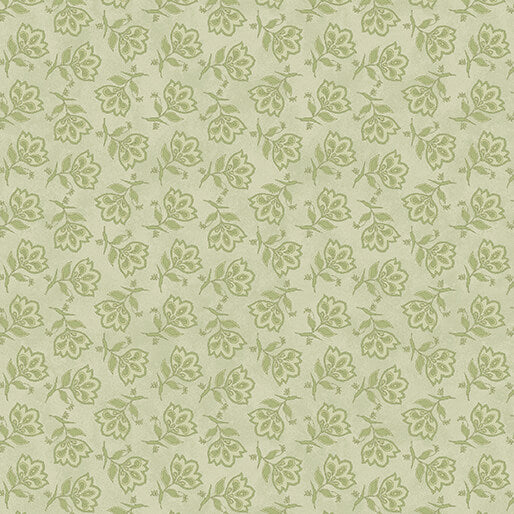 Benartex Fabric - Tossed Jacobean Light Sage (Prairie Chicks)