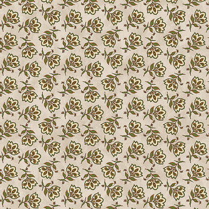 Benartex Fabric - Tossed Jacobean Natural (Prairie Chicks)