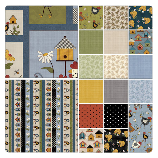 Benartex Fabric - Chambray Golden (Prairie Chicks)