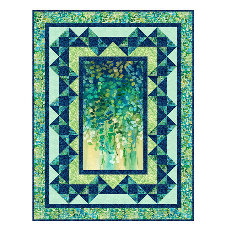 Northcott - Tree Water Texture Green (Morning Light) 25284-72