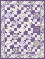 Northcott - Lilac Border Stripe (Lilac Garden) 25395-91