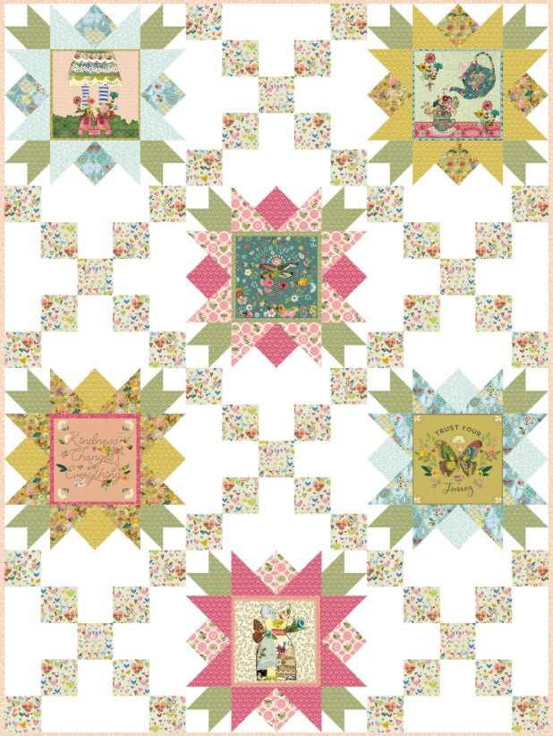 Benartex Fabric - Tossed Roses Medium Cotton (Follow Your Joy)