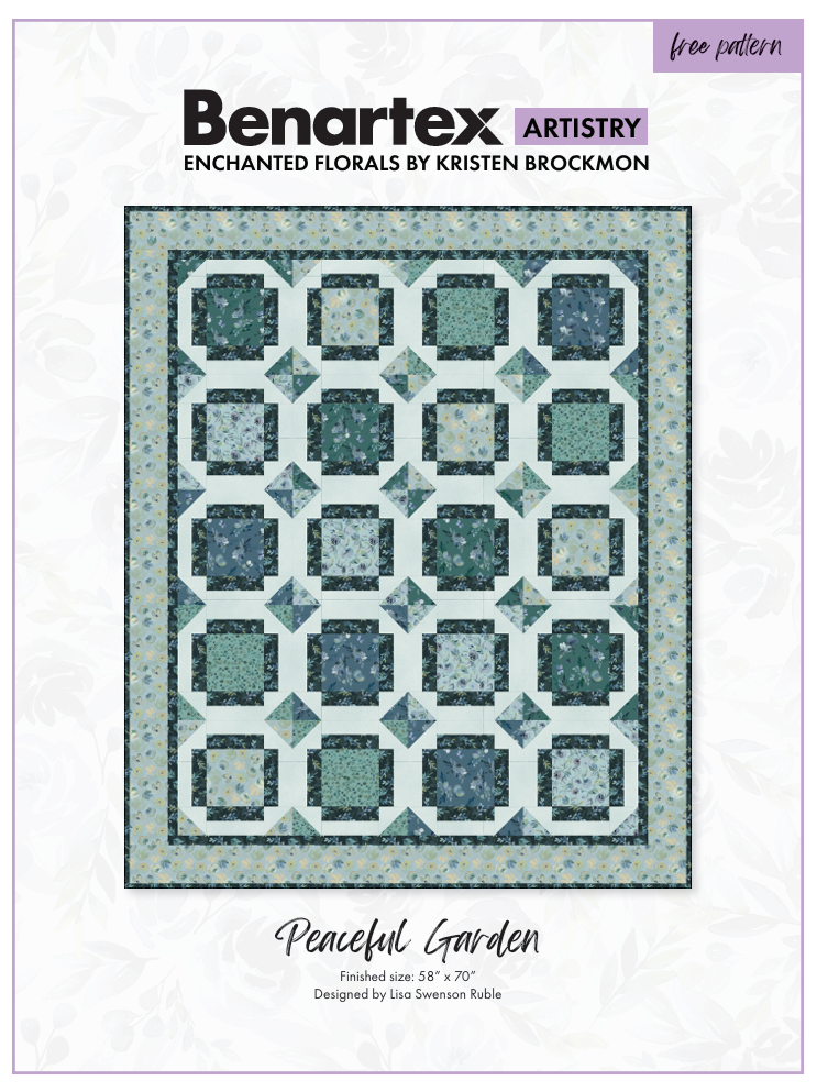 Benartex Artistry quilt pattern cover with geometric floral design