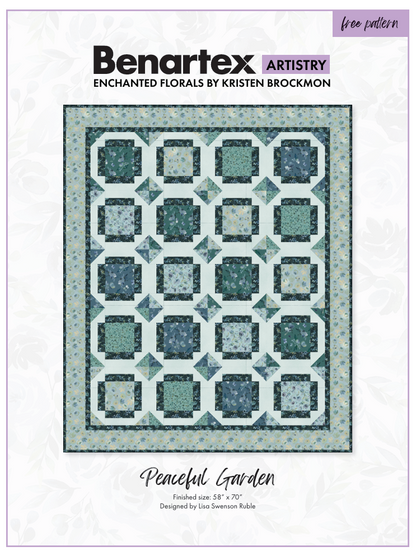 Benartex Fabric - Enchanted Floral Toss in Turquoise (Enchanted Florals)