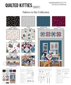 Henry Glass - Quilted Kitties Calico in Mulberry