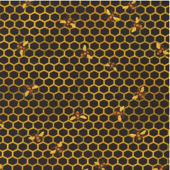Bees on Honeycomb Black 1866-4540