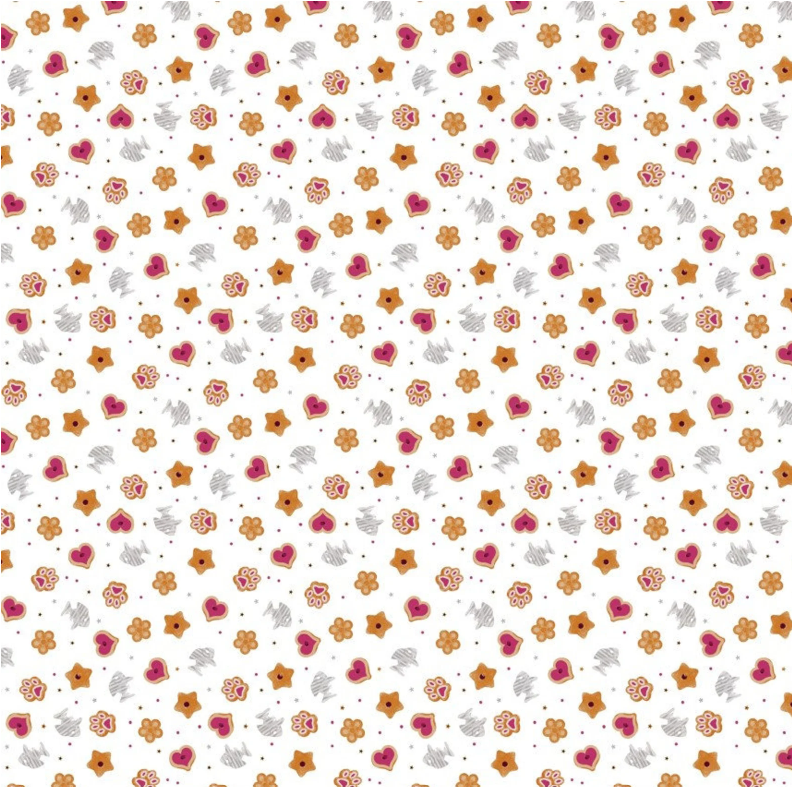 Henry Glass - Quilted Kitties Cat Treats in White