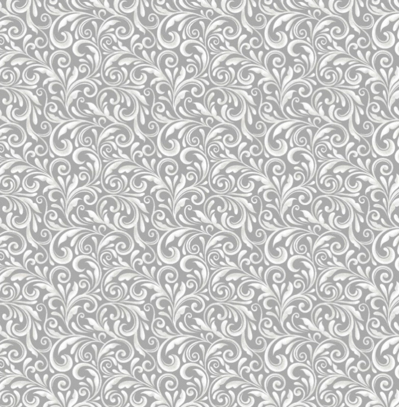 Henry Glass - Quilted Kitties: Swirls in Gray