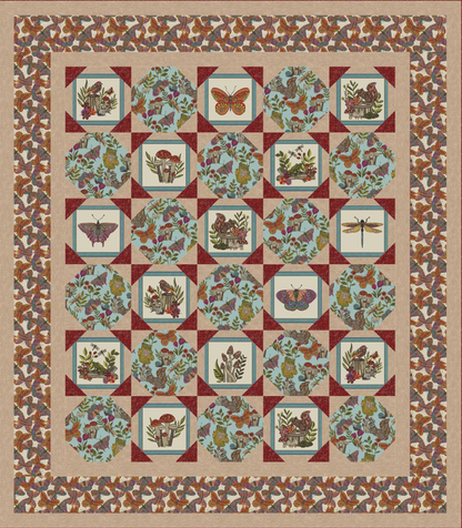 Benartex Fabric - Butterfly Toss in Cream (Small Wonders)
