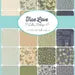 Collection of 12 fabric swatches in various shades of green and blue.