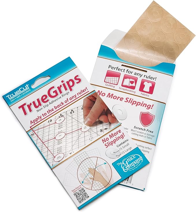 TrueGrips product packaging with adhesive strips on a white background