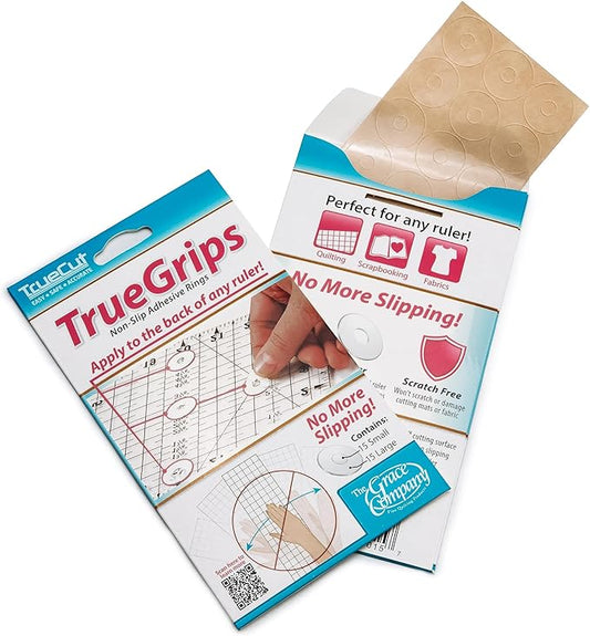 TrueGrips product packaging with adhesive strips on a white background