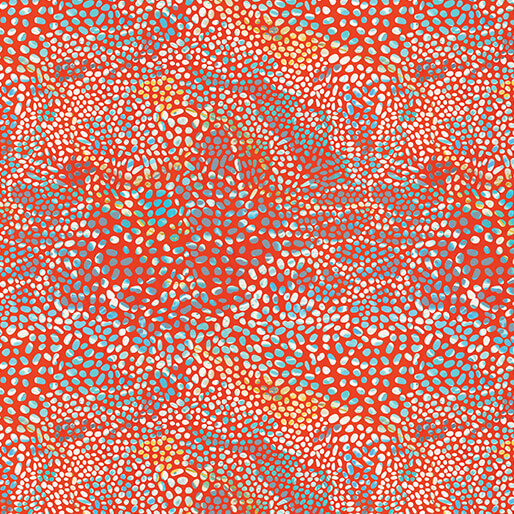 Benartex Fabric - Bubbly Trails Coral (Under The Sea)