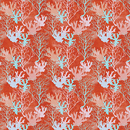 Benartex Fabric - Coral Reef Coral (Under The Sea)