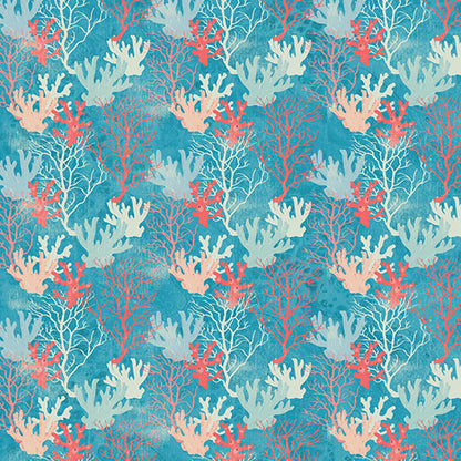 Benartex Fabric - Coral Reef Turquoise (Under The Sea)