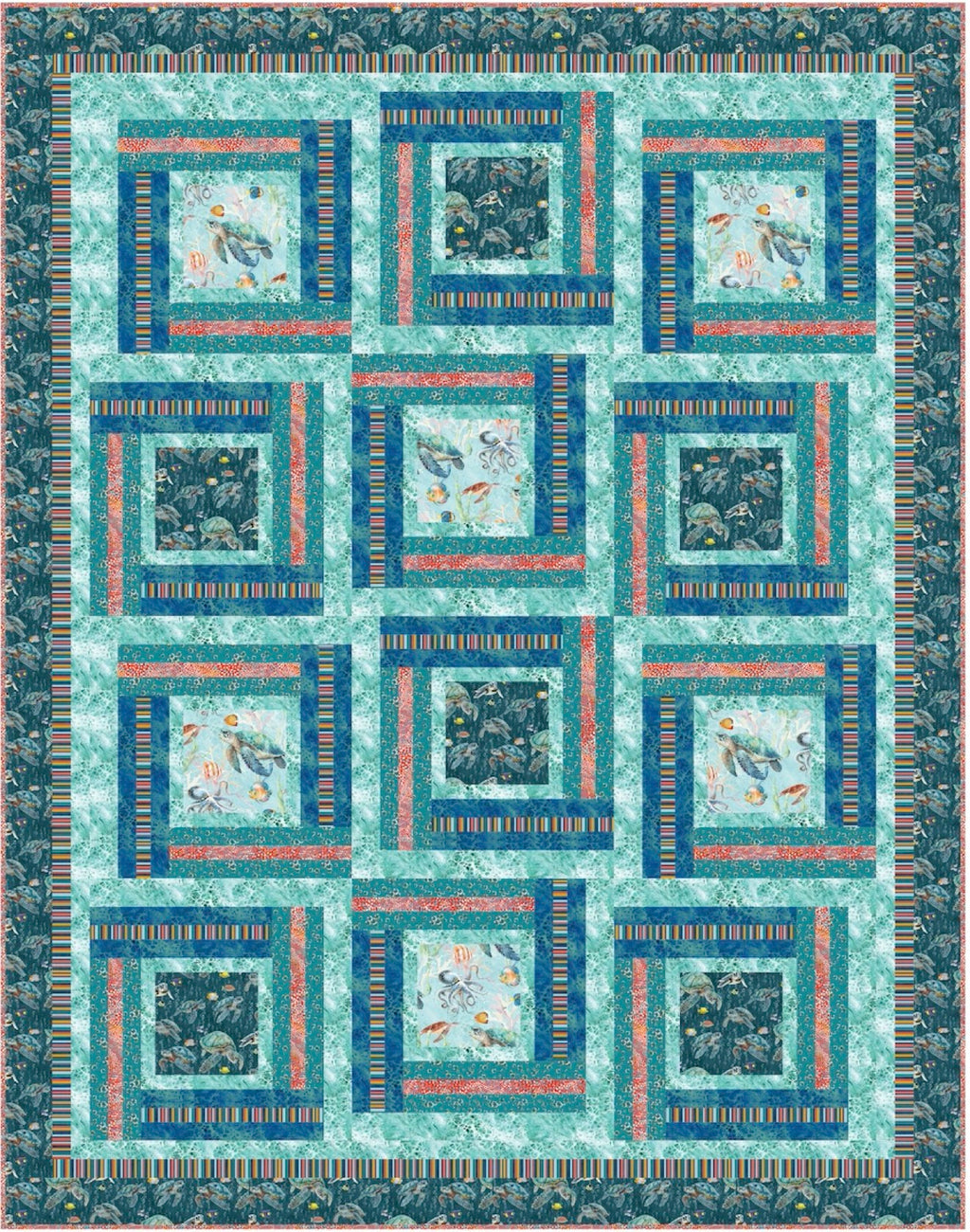 Benartex Fabric - Ocean Turquoise (Under The Sea)
