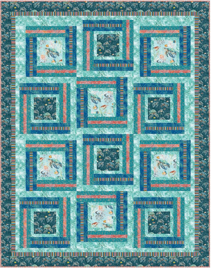 Benartex Fabric - Bubbly Trails Turquoise (Under The Sea)