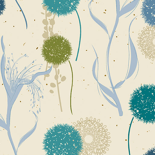 Benartex - Wishing Field Blue/Multi (Wishflower) 16691-55