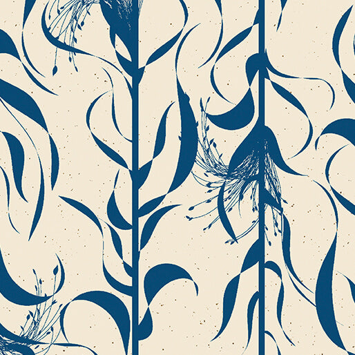 Benartex - Broomcorn Blue/Natural (Wishflower) 16694-54