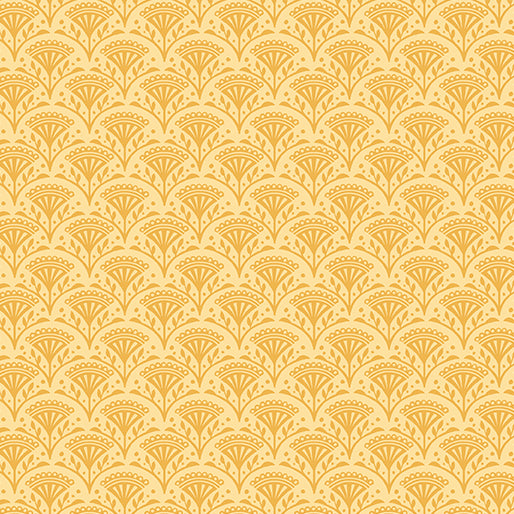 Benartex Fabric - Blossom Scallop Daffodil (Wander Lane I)