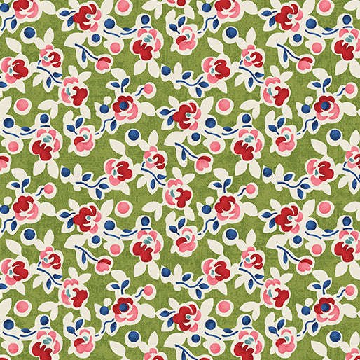 Benartex Fabric - Posies Willow (Wander Lane I)