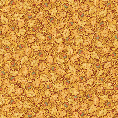 Benartex Fabric - Acorns Gold (Wander Lane II)