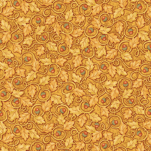 Benartex Fabric - Acorns Gold (Wander Lane II)
