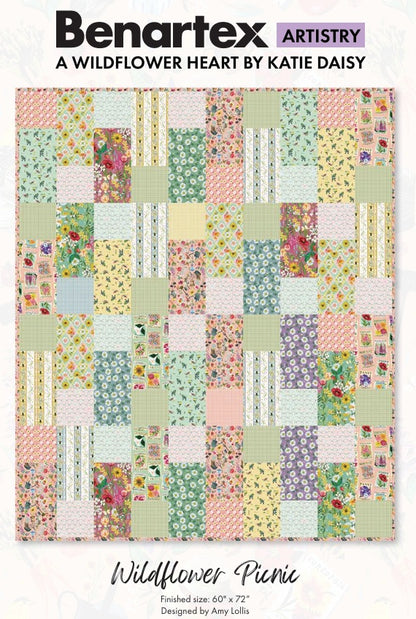 Benartex Fabrics - Daisy Scatter Prairie Sky (A Wildflower Heart)
