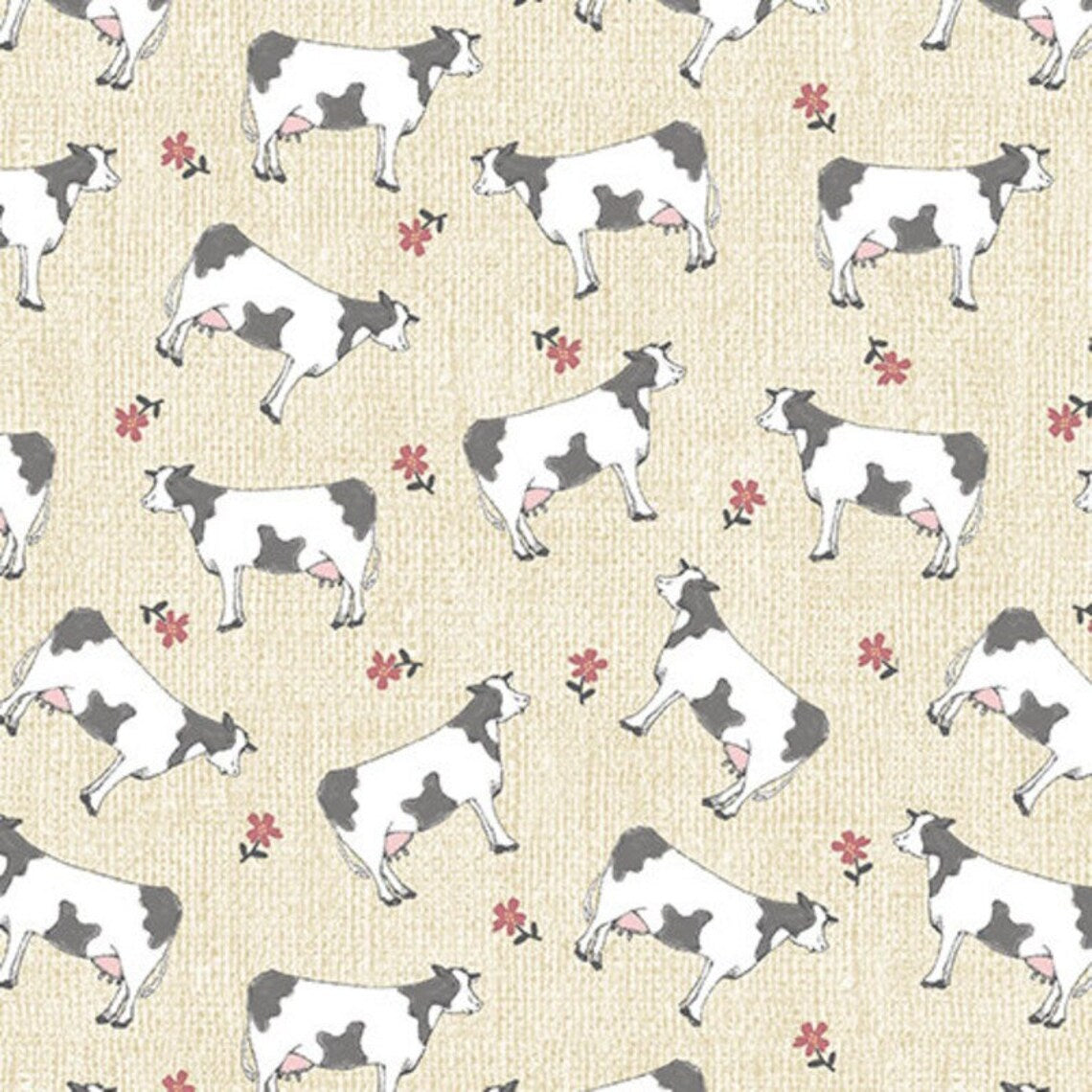 Benartex Fabric - Farm Cows in Butter (Farm Fresh)
