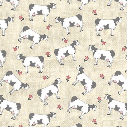 Benartex Fabric - Farm Cows in Butter (Farm Fresh)