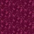 Henry Glass - Quilted Kitties Calico in Mulberry