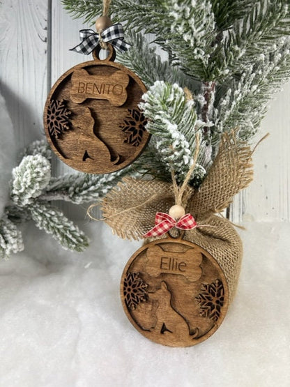 Personalized Wood Dog Ornament