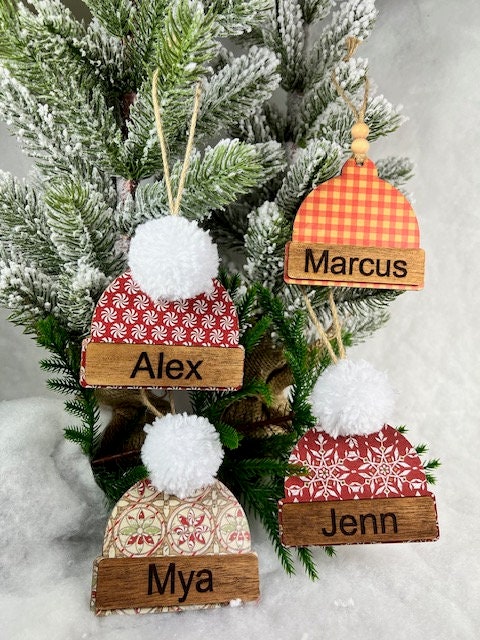 Personalized Beanie Hat Christmas Ornament