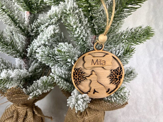 Personalized Wood Dog Ornament